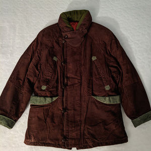 Men's Dark Brown Leather Coat with 5 pockets